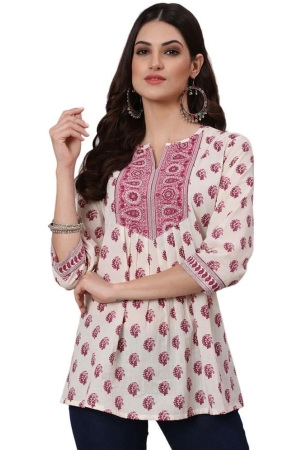 antaran-cotton-printed-straight-womens-kurti-off-white-pack-of-1-none