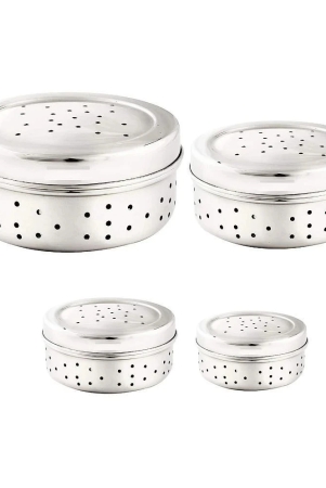 dynore-kothmir-dabba-steel-silver-utility-container-set-of-4-silver