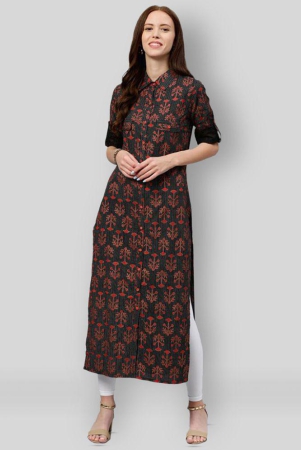 kipek-black-cotton-womens-straight-kurti-pack-of-1-xl