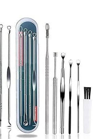 aadav-stainless-steel-blackhead-pimple-blemish-extractorremover-tool-with-6-pcs-ear-cleansing-tool-set-spring-ear-wax-cleaner-tool-setear-curette-ear-wax
