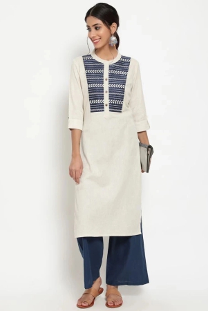 antaran-white-cotton-blend-womens-straight-kurti-pack-of-1-none