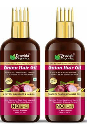 dravida-organics-onion-black-seed-200-ml-hairoil-with-comb-200-ml-pack-of-2