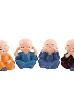 shri-shakti-baby-monk-set-of-4-resin-buddha-idol-4-x-4-cms-pack-of-4