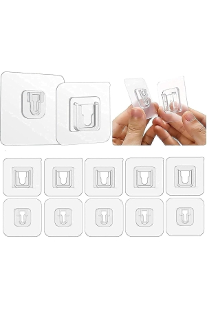 self-adhesive-male-female-wall-hooks-6-kg-max-magic-transparent-sticker-hooks-for-hanging-mobile-case-spike-guards-toilet-brush-photo-frames-bathroom-kitchen-accessories-pack-of-10