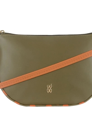 baggit-green-faux-leather-sling-bag-green