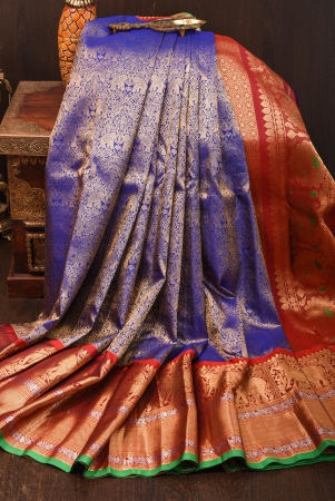 exquisite-twin-elephant-brocade-gadwal-silk-saree-in-blue-with-meenakari-border-and-grand-zari-pallu-silk-mark-certified