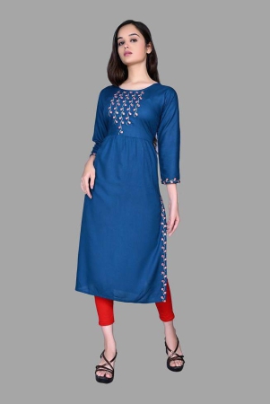 haya-fashion-blue-rayon-womens-straight-kurti-pack-of-1-none