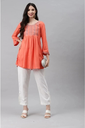 highlight-fashion-export-peach-rayon-womens-a-line-kurti-pack-of-1-l