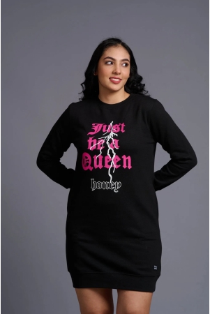 i-m-queen-printed-black-sweatdress-for-women-m