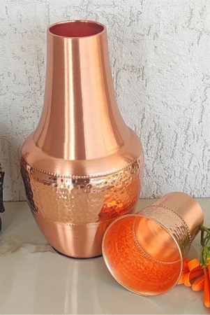 lacoppera-copper-hammered-vintage-1000-ml-carafe-la034-bedroom-flask-with-a-built-in-glass-1-pc