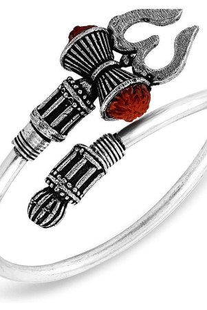 paystore-adjustable-trishul-damroo-designer-oxidized-silver-bahubali-kada-for-men-none