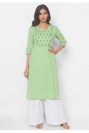 globus-green-cotton-womens-straight-kurti-m