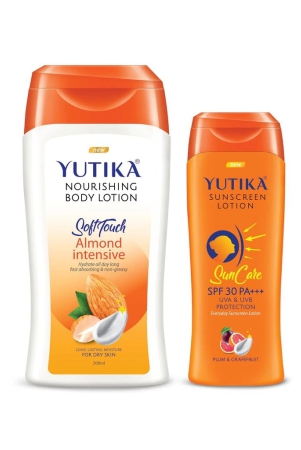 yuthika-almond-body-lotion-200ml-and-sunscreen-lotion-spf-30-pa-with-uva-uvb-protection-300ml