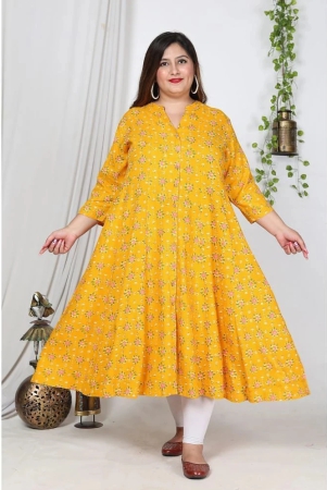 swasti-cotton-blend-printed-front-slit-womens-kurti-yellow-pack-of-1-none