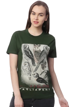 wolfpack-women-army-green-printed-t-shirt-m