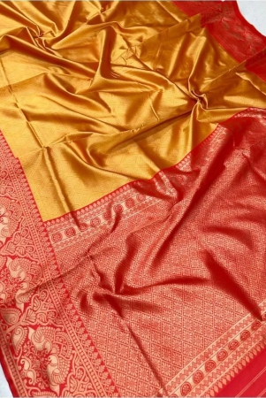 apnisha-cotton-silk-embellished-saree-with-blouse-piece-yellow-pack-of-1-yellow