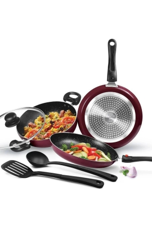 milton-pro-cook-kitchen-jewel-set-of-5-fry-pan-24-cm16-litres-kadhai-24-cm25-litres-with-glass-lid-tawa-25-cm-nylon-laddle-and-spatula-peach-induction-dishwasher-hot-plate-