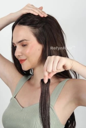 refynhair-clip-in-1-clip-hair-extension-18-inch-10-gr-highlighted-premium-remy-100-human-hair-natural-look-feel-long-lasting-value-boosts-confidence-clip-on