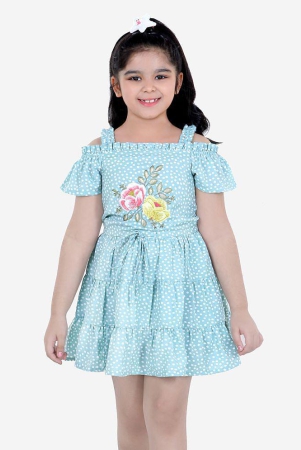 Naughty Ninos - Sea Green Polyester Girls Frock ( Pack of 1 ) - None