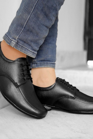 BXXY Men's Black Leather Office Wear Formal Lace-up Shoes 10