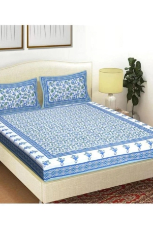 frionkandy-cotton-floral-printed-double-bedsheet-with-2-pillow-covers-blue-blue