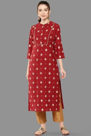 janasya-rayon-printed-straight-womens-kurti-red-pack-of-1-none