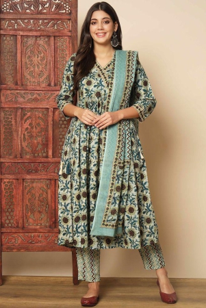 vbuyz-cotton-printed-kurti-with-pants-womens-stitched-salwar-suit-teal-pack-of-1-none