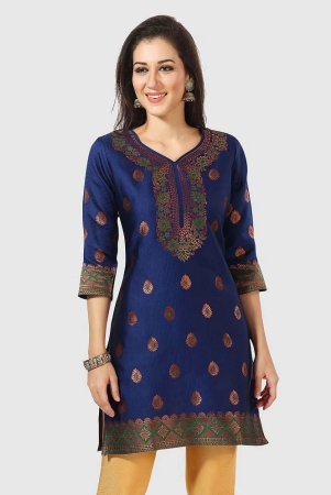 meher-impex-navy-art-silk-womens-a-line-kurti-pack-of-1-none