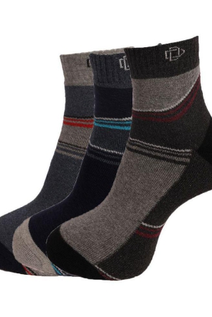 Dollar Socks Cotton Casual Ankle Length Socks Pack of 3 - Multi