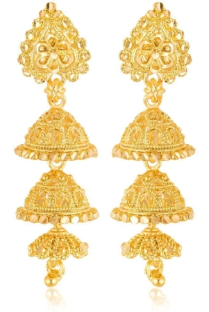 vivastri-golden-jhumki-earrings-pack-of-1-golden