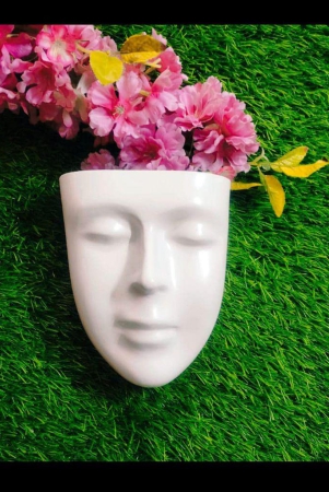 DZIGN Hanging Wall Planter, Face Planter, Balcony Planter, Wall Hanging Indoor Planter, Outdoor Planter, White Head Planter for Home Decor and Garden Hanging. White Male Face Planter Pack of 1.