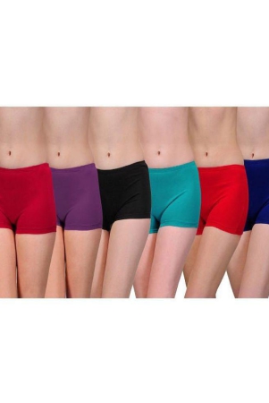 softskin-multicolor-cotton-blend-solid-womens-boy-shorts-pack-of-6-s