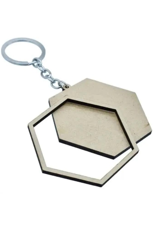 Jags MDF DIY Key Ring Hexagon 2 Pcs Set MDKR09