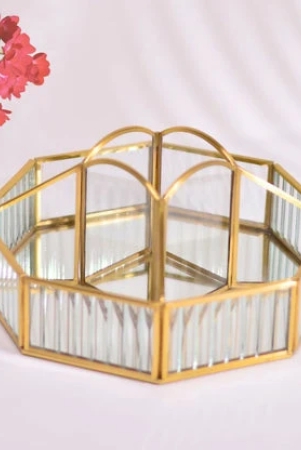 fluted-glass-hexagonal-organizer-make-up-organiser-toiletry-organiser