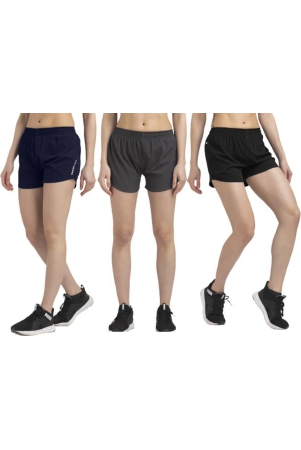 pack-of-3-solid-women-black-orange-dark-blue-sports-shorts-regular-shorts-cycling-shorts-night-shorts-running-shorts