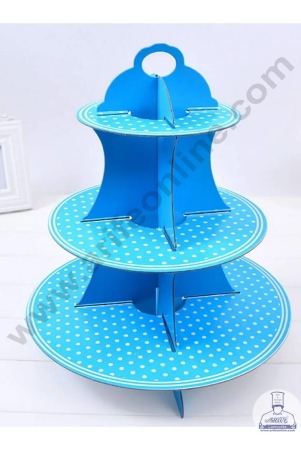 cake-decor-3-tier-small-polka-dots-printed-round-cardboard-cupcake-stand-sky-blue