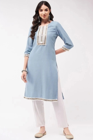 pannkh-art-silk-embellished-straight-womens-kurti-blue-pack-of-1-none