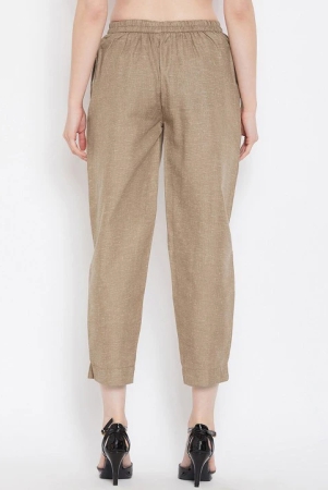 Women Brown Relaxed Pleated Peg Trousers