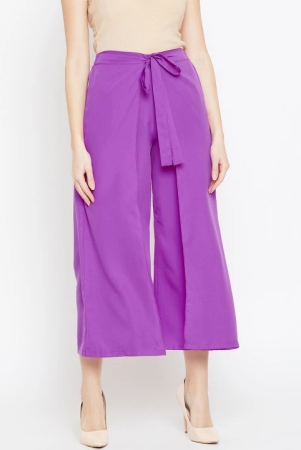 Women Purple Loose Fit Solid Culottes