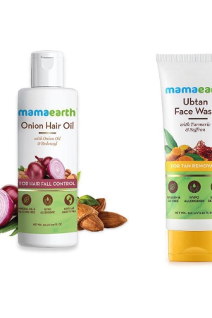 mamaearth-onion-hair-oil-150ml-ubtan-face-wash-100ml