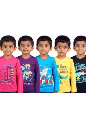 jilz-multicolor-cotton-boys-t-shirt-pack-of-5-none