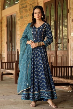 amiras-indian-ethnicwear-cotton-embroidered-anarkali-womens-kurti-with-dupatta-blue-pack-of-2-none