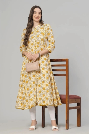 highlight-fashion-export-cotton-printed-flared-womens-kurti-yellow-pack-of-1-none