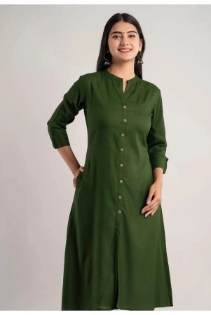 mauka-green-rayon-womens-front-slit-kurti-pack-of-1-none