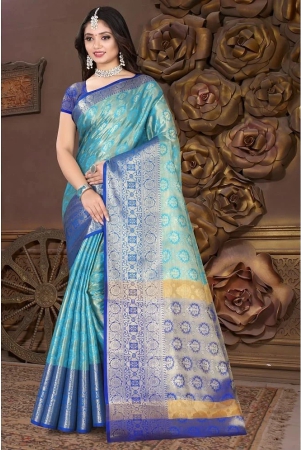 leelavati-blue-silk-saree-with-blouse-piece-pack-of-1-blue