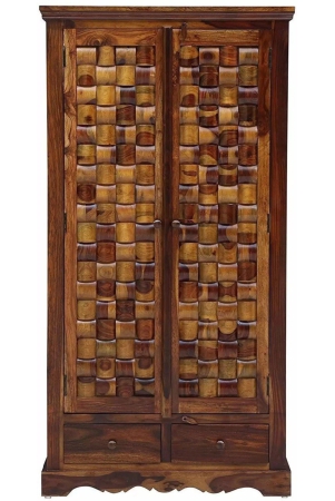 solid-teak-wood-2-door-with-drawers-wardrobe-brown