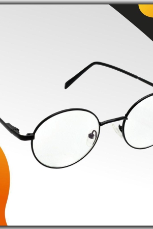 Hrinkar Trending Eyeglasses: Black Oval Optical Spectacle Frame For Men & Women |HFRM-BK-19005