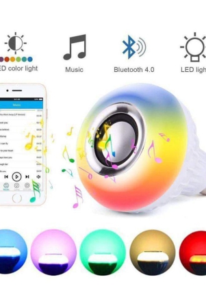 Music Light Bulb, E27 & B22 LED Light Bulb With Bluetooth Speaker RGB Self Changing Color Lamp Built-In Audio Speaker