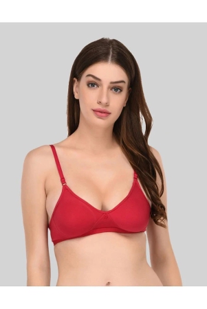 Elina Cotton Non Padded Womens Everyday Bra ( Red ) - 36B