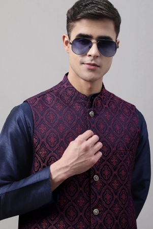 men-navy-blue-and-maroon-woven-design-waistcoats-l-maroon